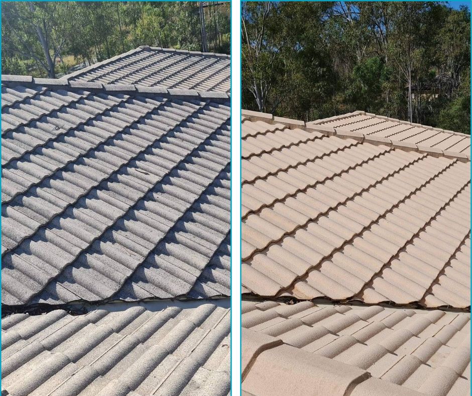 Before And After Roof Washing Maryborough House